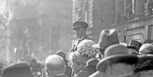 Webster on the podium, Walsall Council House, 6 October 1927. (Walsall LHC)