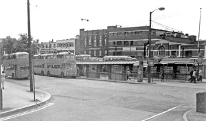 Walsall Bus Station showing trolleybuses, June 1969. (Alan Price)